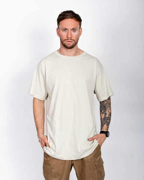 POLERA LONG FIT BEIGE  LABEL