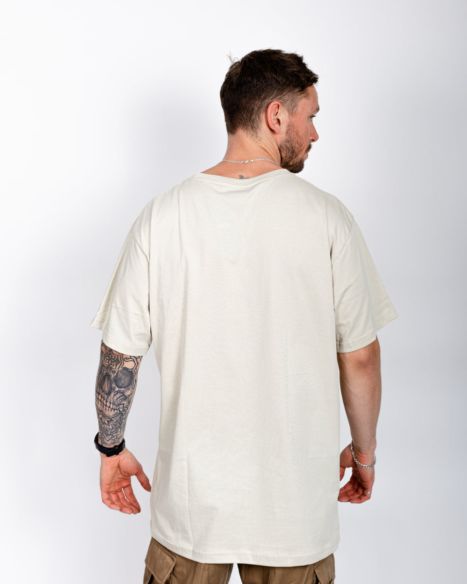 POLERA LONG FIT BEIGE  LABEL