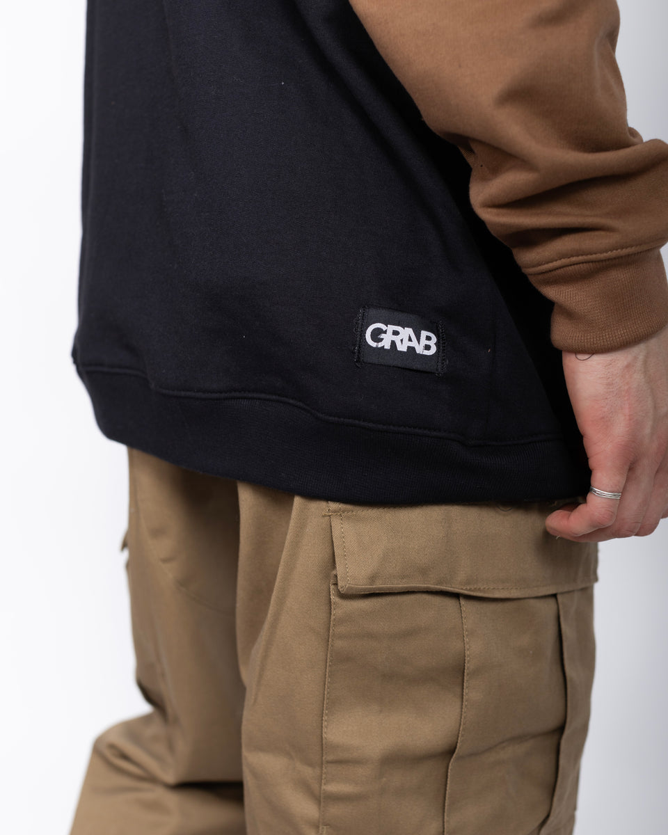 POLERON HOODIE BLACK/COFFEE